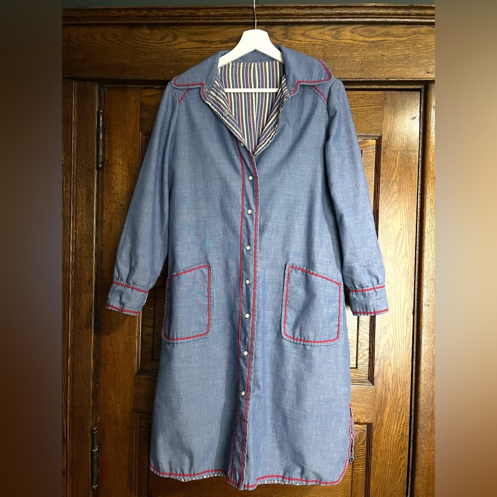 Home Sewn Vintage Chambray Button Down Dress